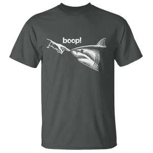 Boop Shark Meme T Shirt Funny Nose Touch Shark Lovers Ocean Life TS11 Dark Heather Print Your Wear
