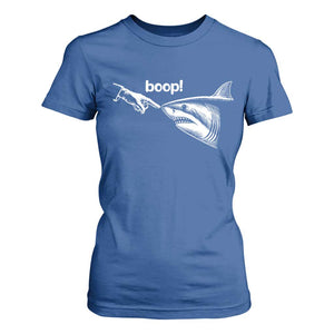 Boop Shark Meme T Shirt For Women Funny Nose Touch Shark Lovers Ocean Life TS11 Royal Blue Print Your Wear