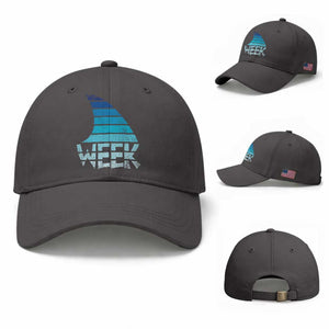 Funny Shark Fin Week Retro Ocean Wildlife Vintage Baseball Cap TS11 Baseball Cap Universal Fit Dark Gray Print Your Wear