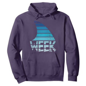 Funny Shark Fin Week Retro Ocean Wildlife Vintage Hoodie TS11 Purple Print Your Wear