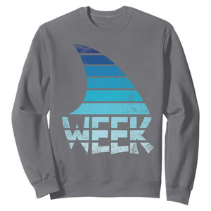 Funny Shark Fin Week Retro Ocean Wildlife Vintage Sweatshirt TS11 Charcoal Print Your Wear