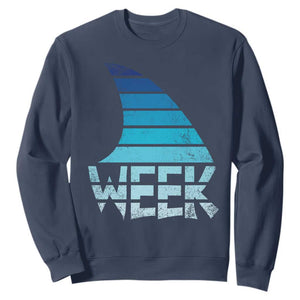 Funny Shark Fin Week Retro Ocean Wildlife Vintage Sweatshirt TS11 Navy Print Your Wear