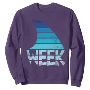 Funny Shark Fin Week Retro Ocean Wildlife Vintage Sweatshirt TS11 Purple Print Your Wear