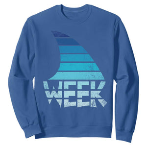 Funny Shark Fin Week Retro Ocean Wildlife Vintage Sweatshirt TS11 Royal Blue Print Your Wear