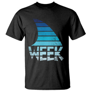 Funny Shark Fin Week Retro Ocean Wildlife Vintage T Shirt TS11 Black Print Your Wear