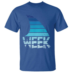 Funny Shark Fin Week Retro Ocean Wildlife Vintage T Shirt TS11 Royal Blue Print Your Wear