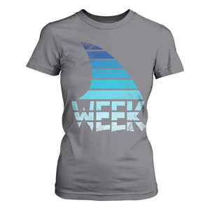 Funny Shark Fin Week Retro Ocean Wildlife Vintage T Shirt For Women TS11 Charcoal Print Your Wear