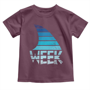Funny Shark Fin Week Retro Ocean Wildlife Vintage Toddler T Shirt TS11 Maroon Print Your Wear