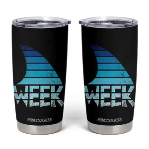 Funny Shark Fin Week Retro Ocean Wildlife Vintage Tumbler Cup TS11 Black Print Your Wear