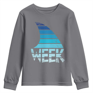 Funny Shark Fin Week Retro Ocean Wildlife Vintage Youth Sweatshirt TS11 Charcoal Print Your Wear