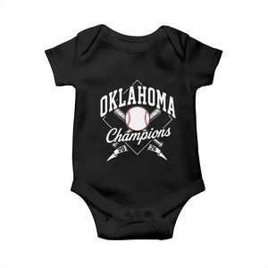 Oklahoma Champions 2026 Baby Onesie Baseball Pennant Flag Graphic TS11 Black Print Your Wear