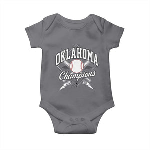 Oklahoma Champions 2026 Baby Onesie Baseball Pennant Flag Graphic TS11 Charcoal Print Your Wear