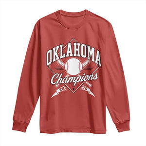 Oklahoma Champions 2026 Long Sleeve Shirt Baseball Pennant Flag Graphic TS11 Red Print Your Wear