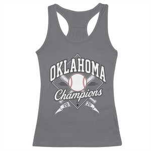 Oklahoma Champions 2026 Racerback Tank Top Baseball Pennant Flag Graphic TS11 Charcoal Print Your Wear
