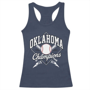 Oklahoma Champions 2026 Racerback Tank Top Baseball Pennant Flag Graphic TS11 Navy Print Your Wear