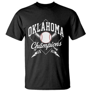 Oklahoma Champions 2026 T Shirt Baseball Pennant Flag Graphic TS11 Black Print Your Wear