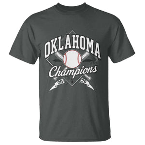 Oklahoma Champions 2026 T Shirt Baseball Pennant Flag Graphic TS11 Dark Heather Print Your Wear