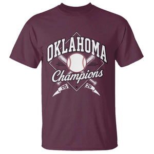 Oklahoma Champions 2026 T Shirt Baseball Pennant Flag Graphic TS11 Maroon Print Your Wear
