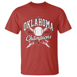 Oklahoma Champions 2026 T Shirt Baseball Pennant Flag Graphic TS11 Red Print Your Wear