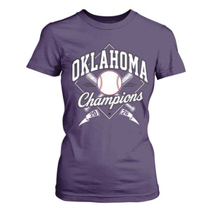 Oklahoma Champions 2026 T Shirt For Women Baseball Pennant Flag Graphic TS11 Purple Print Your Wear