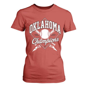 Oklahoma Champions 2026 T Shirt For Women Baseball Pennant Flag Graphic TS11 Red Print Your Wear