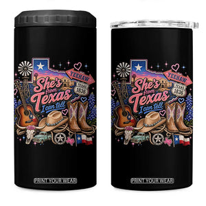 She Is From Texas I Can Tell 4 in 1 Can Cooler Tumbler Texas Girl Pride