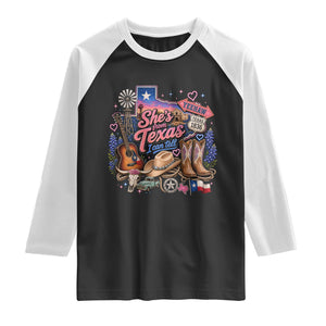 She Is From Texas I Can Tell Raglan Shirt Texas Girl Pride