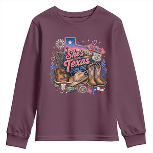 She Is From Texas I Can Tell Youth Sweatshirt Texas Girl Pride
