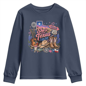 She Is From Texas I Can Tell Youth Sweatshirt Texas Girl Pride