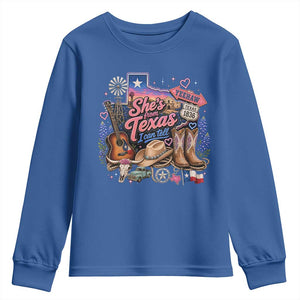 She Is From Texas I Can Tell Youth Sweatshirt Texas Girl Pride