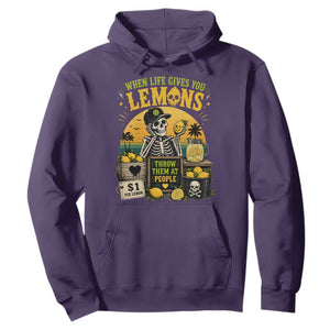 When Life Gives You Lemons Throw Them At People Hoodie Skeleton Lemon Jokes TS11 Purple Print Your Wear