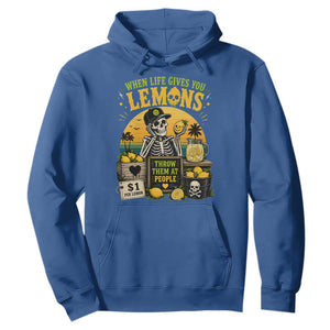 When Life Gives You Lemons Throw Them At People Hoodie Skeleton Lemon Jokes TS11 Royal Blue Print Your Wear