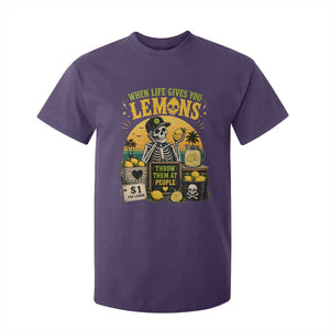 When Life Gives You Lemons Throw Them At People T Shirt For Kid Skeleton Lemon Jokes TS11 Purple Print Your Wear