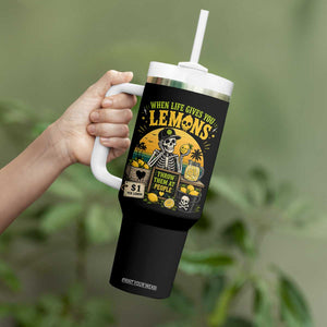 When Life Gives You Lemons Throw Them At People Tumbler With Handle Skeleton Lemon Jokes