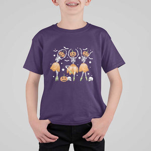 Funny Halloween T Shirt For Kid Ballerina Pumpkin Skeleton Pumpkin Flower TS11 Purple Print Your Wear