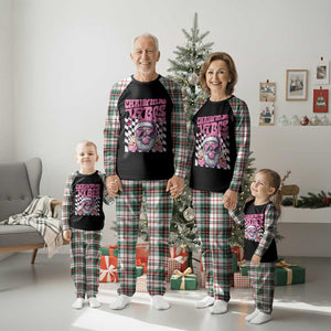 Funny Pink Santa Christmas Plaid Pajama Set Christmas Vibes Checkboard TS11 Christmas Plaid Print Your Wear