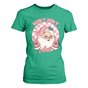 Funny Christmas T Shirt For Women Holly Jolly Vibes Retro Pink Santa TS11 Irish Green Print Your Wear