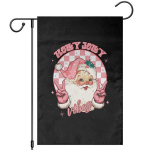 Funny Christmas Garden Flag Holly Jolly Vibes Retro Pink Santa TS11 Black Print Your Wear