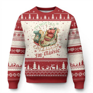 Funny I'm Not Old I'm Classic Ugly Christmas Sweater Vintage Santa Sleigh Christmas TS11 Red Print Your Wear