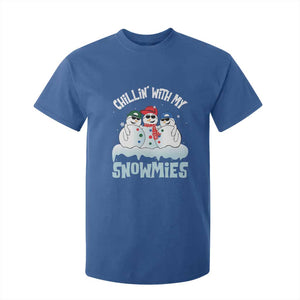 Funny Christmas Snowman T Shirt For Kid Chillin' With My Snowmies Squad TS11 Royal Blue Print Your Wear