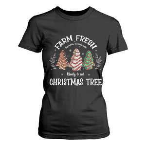 Christmas Tree Cake T Shirt For Women Farm Fresh Sprinkles Frosting Ready To Eat Xmas Baking TS11 Black Print Your Wear