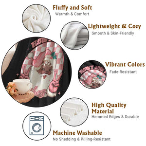 Funny Pink Christmas Retro Black Santa Throw Blanket Holly Jolly Vibes TS11 Print Your Wear