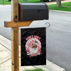 Funny Pink Christmas Retro Black Santa Garden Flag Holly Jolly Vibes TS11 Print Your Wear