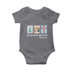Christian Christmas Baby Onesie The Greatest Gift Of All Jesus Nativity Scene TS11 Charcoal Print Your Wear