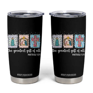 Christian Christmas Tumbler Cup The Greatest Gift Of All Jesus Nativity Scene TS11 Black Print Your Wear