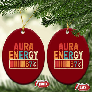 Funny Aura Energy At 67 Ceramic Ornament Six Seven Meme Gen Alpha Slang TS11 Print Your Wear
