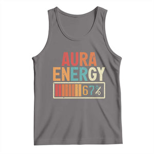 Funny Aura Energy At 67 Tank Top Six Seven Meme Gen Alpha Slang TS11 Deep Heather Print Your Wear