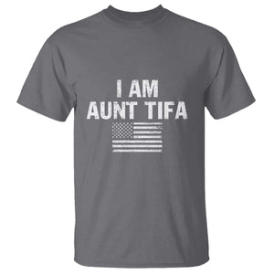 Funny I Am Aunt Tifa T Shirt Political Satire Vintage American Flag TS11 Charcoal Print Your Wear