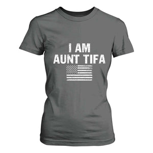Funny I Am Aunt Tifa T Shirt For Women Political Satire Vintage American Flag TS11 Dark Heather Print Your Wear