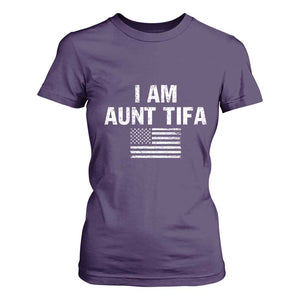 Funny I Am Aunt Tifa T Shirt For Women Political Satire Vintage American Flag TS11 Purple Print Your Wear